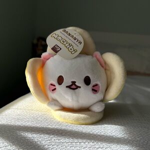 Mochibi Bananya Plush Toy - White and Yellow